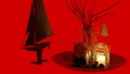 Christmas decoration image , Christmas tree and candle