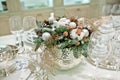 decoration interior using twigs, needles, cones, cinna Royalty Free Stock Photo