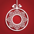 Christmas decoration with lace border pattern Royalty Free Stock Photo