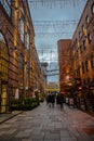 Christmas decoration lights at Holmens street at Aker Brygge..