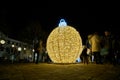 Christmas decoration in Magdeburg at night Royalty Free Stock Photo