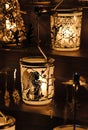 Christmas decoration - metal candlestick with angels and angelic carousel