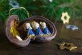 Christmas decoration with Nativity scene Royalty Free Stock Photo