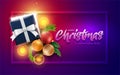 Christmas decoration objects and gift Box with magical lights Royalty Free Stock Photo