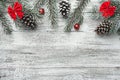 Christmas decoration on old grunge wooden board. Royalty Free Stock Photo