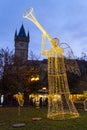 Christmas decoration on Old Town Square in Prague Czech Republic Royalty Free Stock Photo