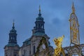 Christmas decoration on Old Town Square in Prague Czech Republic Royalty Free Stock Photo