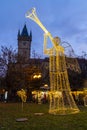 Christmas decoration on Old Town Square in Prague Czech Republic Royalty Free Stock Photo