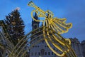Christmas decoration on Old Town Square in Prague Czech Republic Royalty Free Stock Photo