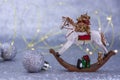 christmas decoration ornament on silver  background Royalty Free Stock Photo