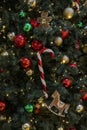 Christmas decoration and orniments hang on christmas tree Royalty Free Stock Photo