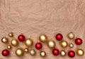 Christmas decoration over a kraft paper background