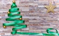 Christmas decoration over a stone wall background Royalty Free Stock Photo
