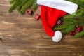 Christmas Decoration Over Wooden Background Royalty Free Stock Photo