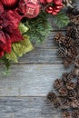 Christmas Decoration Over Wooden Background Royalty Free Stock Photo