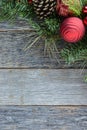 Christmas Decoration Over Wooden Background Royalty Free Stock Photo