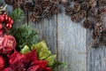 Christmas Decoration Over Wooden Background Royalty Free Stock Photo