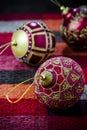 Christmas decoration red ball Royalty Free Stock Photo