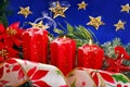 Christmas decoration with red candles Royalty Free Stock Photo