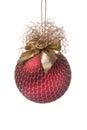 Christmas decoration red with gold flower ball Royalty Free Stock Photo