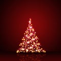 Christmas decoration in red and gold stars Royalty Free Stock Photo