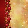 Christmas decoration in red and gold stripes Royalty Free Stock Photo