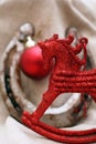 Christmas decoration with red horse figure