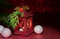 Christmas Decoration red Lantern Ornament Royalty Free Stock Photo