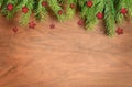 Christmas decoration. Red star on wooden background Royalty Free Stock Photo