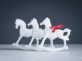 Christmas decoration, rocking horses, porcelain figurine Royalty Free Stock Photo