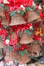 Christmas decoration for sale on advent market. Royalty Free Stock Photo