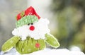 Christmas decoration with Santa Claus figurine in the snow Royalty Free Stock Photo