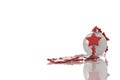 Christmas decoration silver ball with red stars ga Royalty Free Stock Photo