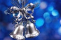 Christmas decoration with silver bells Royalty Free Stock Photo