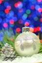 Christmas decoration, silver Christmas ball Royalty Free Stock Photo