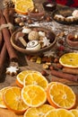 Christmas decoration with slices of dried oranges