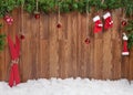 Christmas decoration with snow Royalty Free Stock Photo