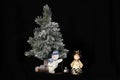 Christmas Decoration with Snowman, Angel and Tree Royalty Free Stock Photo