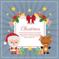 Christmas decoration square text santa claus reindeer