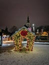 Christmas decoration sweet house in Novi Sad, Serbia