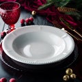 Christmas decoration table. Christmas table of copy space Free space for your text Royalty Free Stock Photo