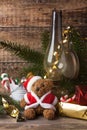 Christmas decoration with teddy bear Royalty Free Stock Photo