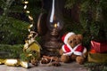 Christmas decoration with teddy bear Royalty Free Stock Photo