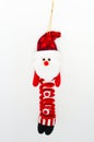 Expandable felt santa claus on white background