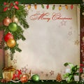 Christmas decoration on a vintage background