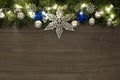 Christmas decoration in wood Background