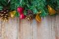 Christmas decoration on wooden backgrounds