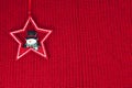 Christmas decoration on a wool fabric background Royalty Free Stock Photo