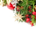 Christmas Decoration, Xmas Tree Twig, Golden Star Royalty Free Stock Photo