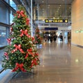 Christmas decorations in the airport